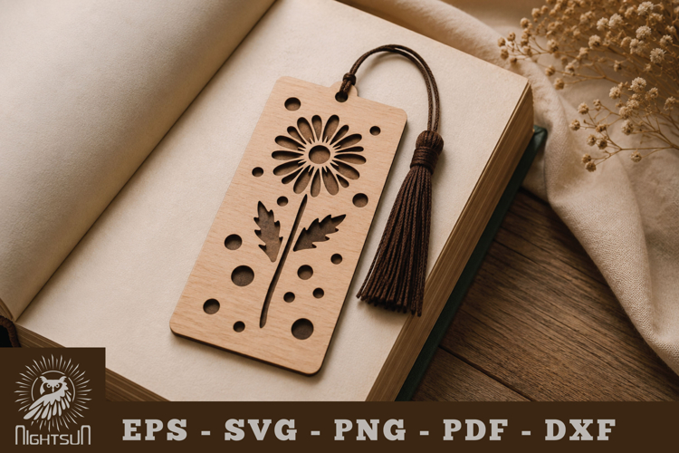 Daisy Flower Lasercut Bookmark