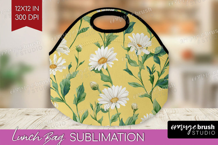 Daisy Flowers Lunch Bag - Summer Lunch Bug PNG Sublimation