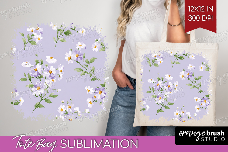 Daisy Flowers Tote Bag - Summer Tote Bag PNG Sublimation