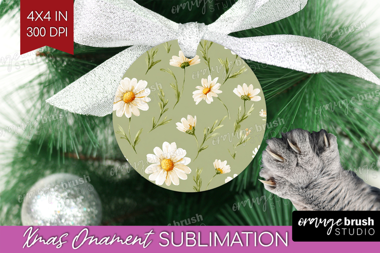 Daisy Flowers Ornament PNG - Summer PNG Sublimation
