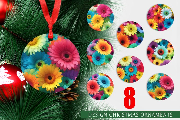 Christmas Ornaments Daisy Flowers