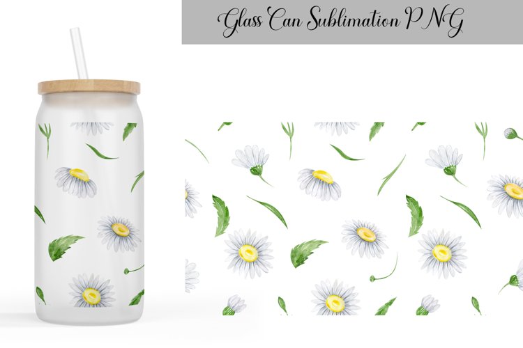 Daisy Glass Can Wrap|16 Oz Can Glass Chamomile Wrap