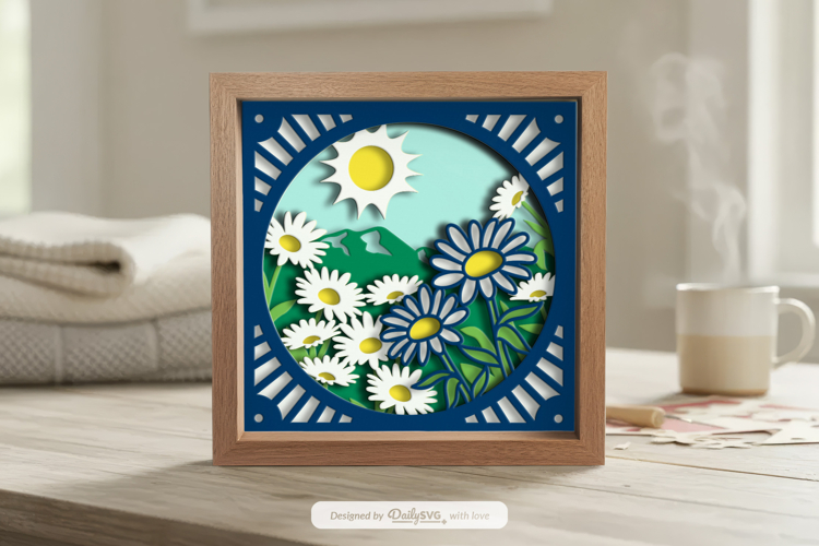 Daisy Meadow Layered Shadow Box