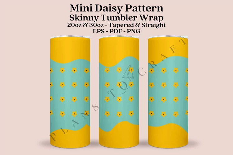 Daisy Pattern Skinny Tumbler Sublimation Wrap