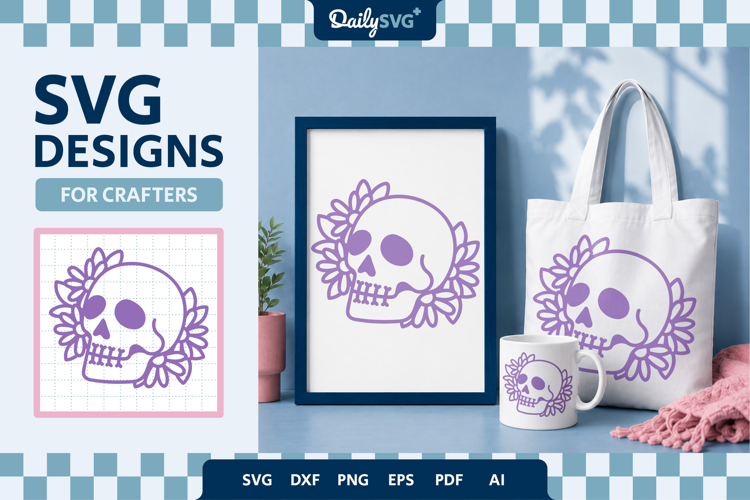 Flower Skull Svg Image 13