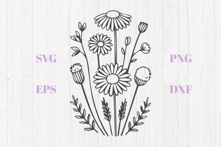 Daisies and wildflowers SVG