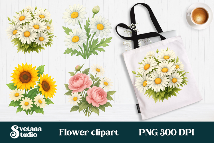 Daisy flower clipart PNG design | Summer flower sublimation example image 1