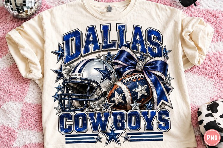 Football Glam PNG | Blue Silver Rhinestone Bow Helmet Game example image 1