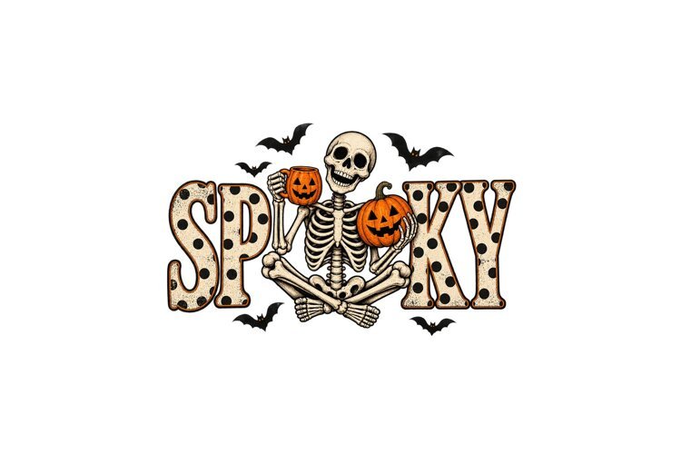 Spooky Skeleton Halloween PNG Shirt Desi example image 1