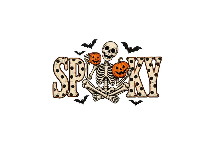 Spooky Skeleton Halloween PNG Shirt Desi