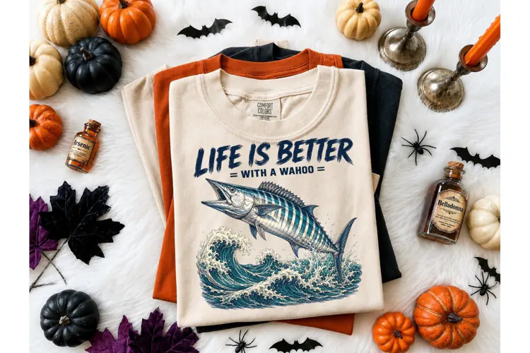 Life Is Better Wahoo Fishing PNG Tee