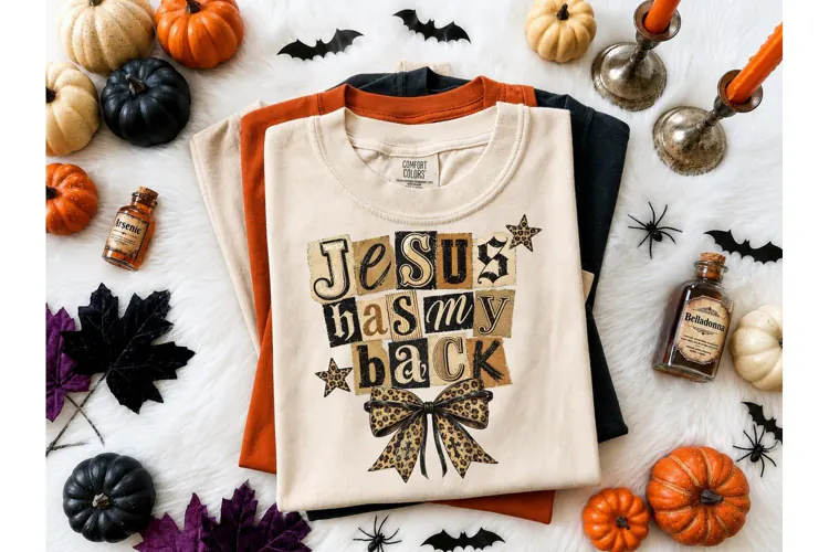 Jesus Has My Back Halloween PNG Tee