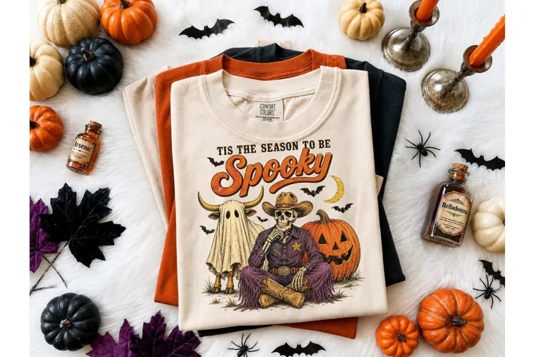 Tis The Season Spooky Cowboy PNG Tee-Tis The Season Spooky C