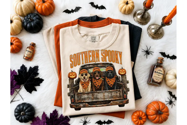 Southern Spooky Halloween Labs PNG Tee-Southern Spooky Hallo
