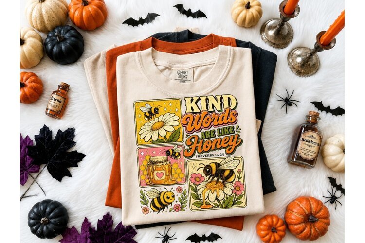 Kind Words Are Like Honey PNG Bee Tee example image 1