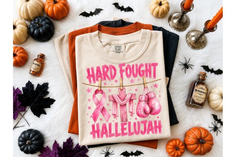 Hard Fought Hallelujah PNG Tee Design example image 1