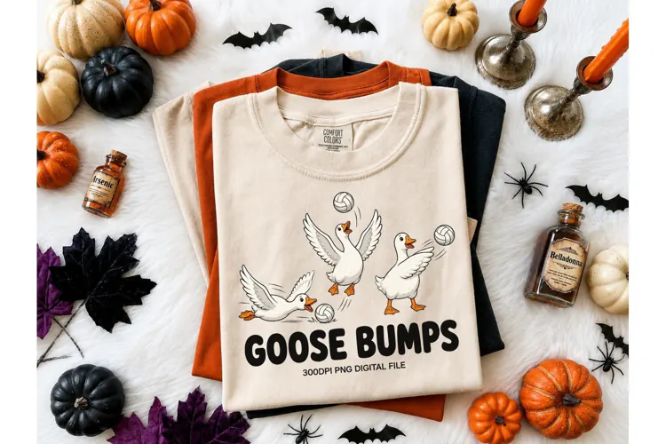 Goose Bumps Volleyball PNG Tee Design