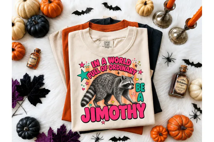 Funny Raccoon Jimothy PNG Tee Design