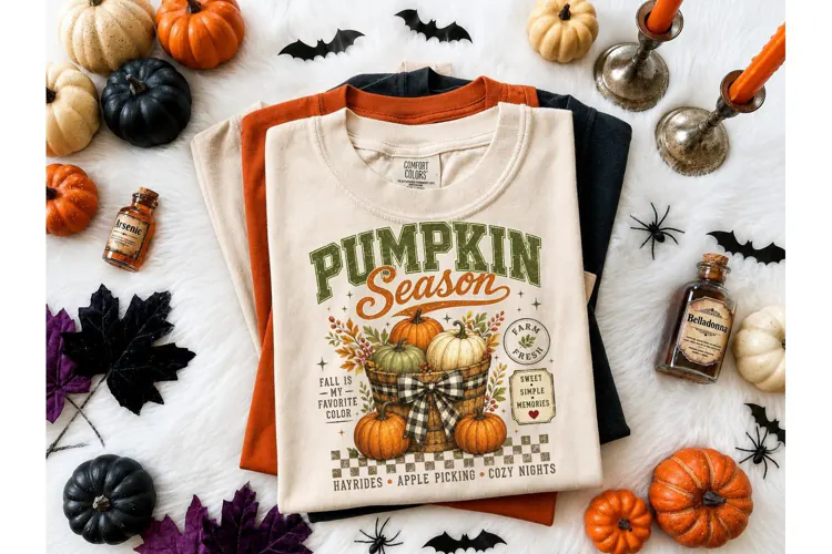 Pumpkin Season Fall Harvest PNG Tee-Pumpkin Season Fall Harv