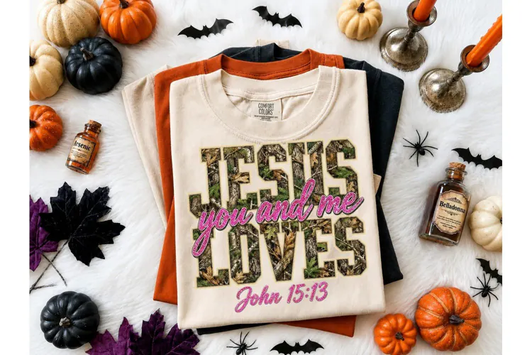 Jesus Loves You Camo PNG Shirt Design