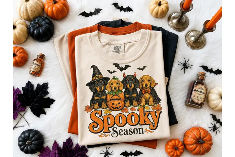 Spooky Season Dachshund Halloween PNG Te