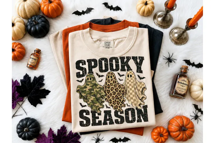 Spooky Season Ghost PNG Shirt Design