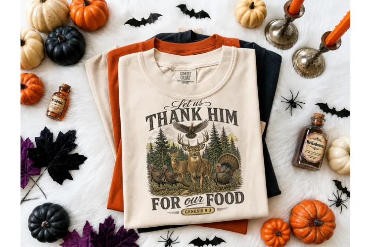 Let Us Thank Him Genesis PNG Tee