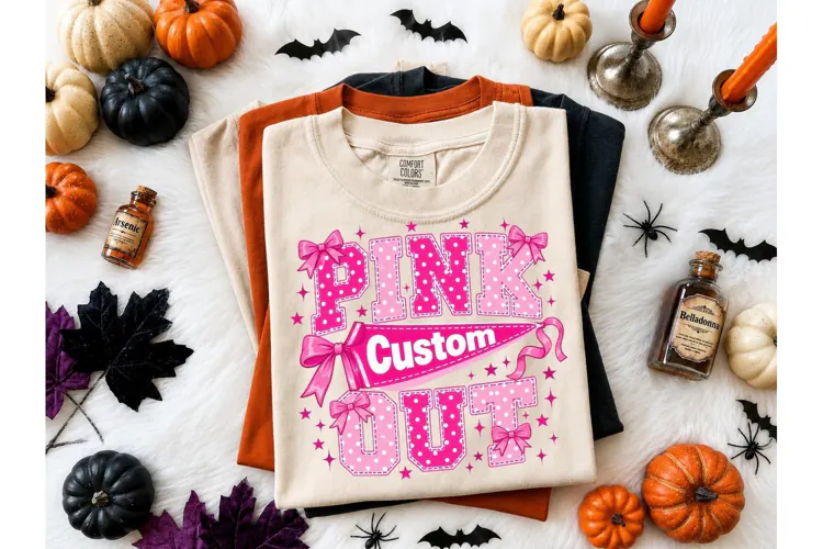 Pink Out Custom Cheer PNG Shirt Design