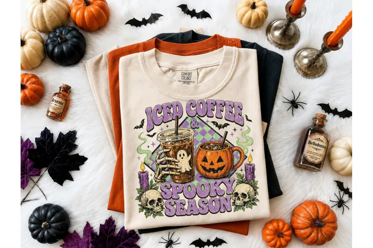Iced Coffee Spooky Season Halloween PNG