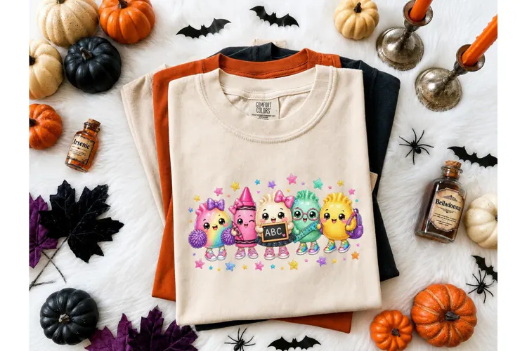 Cute School Supplies Squad PNG Tee