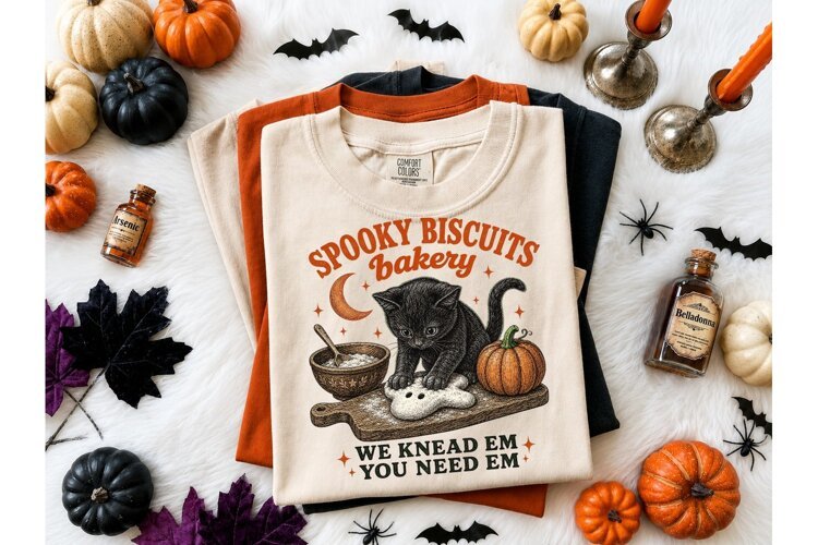 Spooky Biscuits Bakery Halloween Cat PNG example image 1