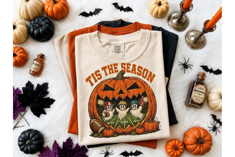 Tis The Season Football Halloween PNG Te