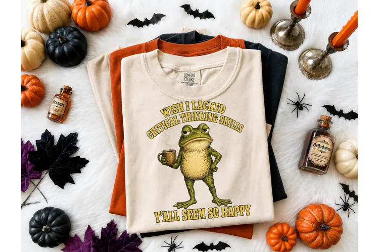 Funny Frog Critical Thinking PNG Tee