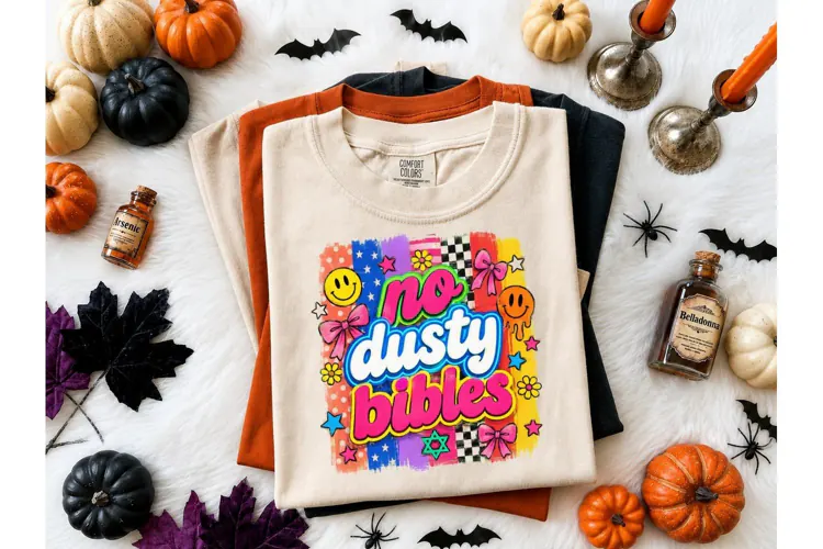 No Dusty Bibles PNG Retro Tee Design