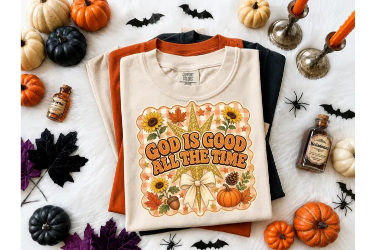 God Is Good All The Time Fall PNG Tee