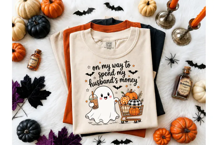 Halloween Ghost Shopping PNG Shirt Desig