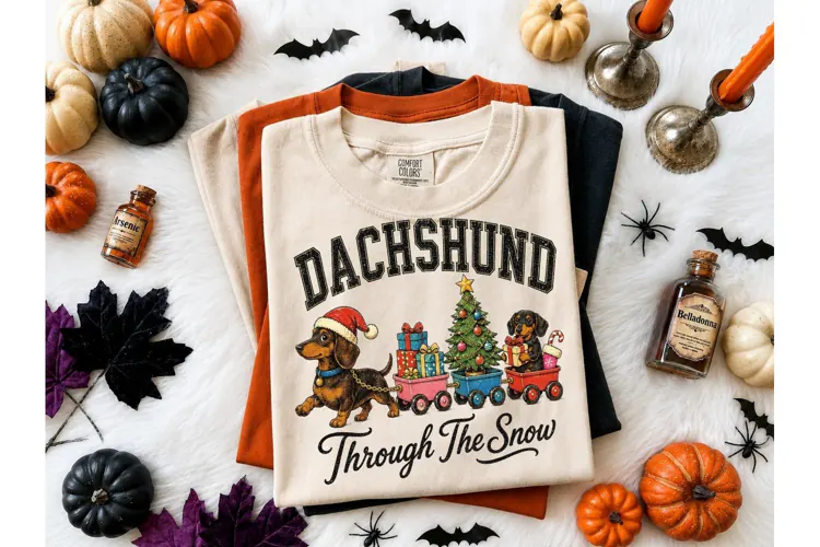 Dachshund Through The Snow PNG Tee