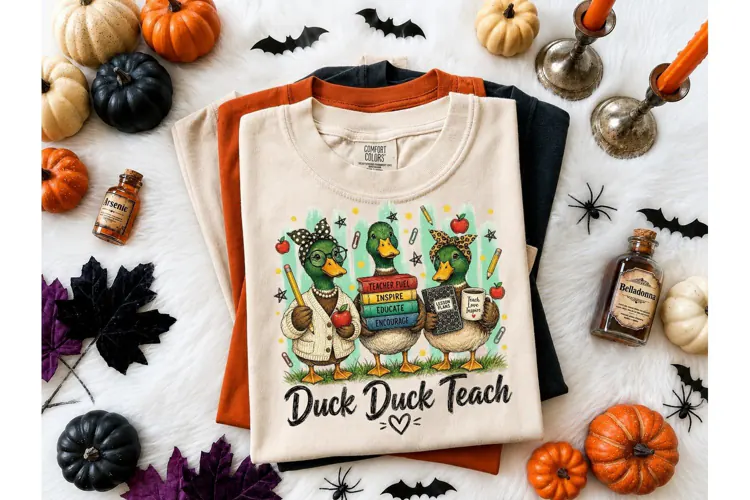 Duck Duck Teach PNG Teacher Shirt Design