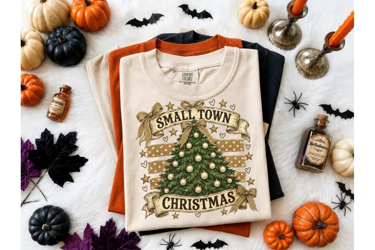 Small Town Christmas Tree PNG Shirt Desi