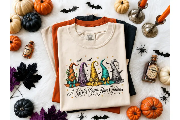 Witch Hats Girls Options PNG Shirt Desig
