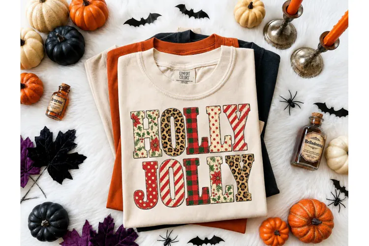 Holly Jolly Christmas PNG Sublimation Te