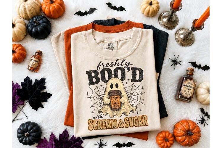 Freshly Bood Ghost Coffee PNG Shirt example image 1