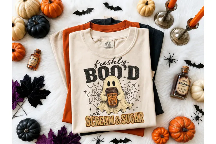 Freshly Bood Ghost Coffee PNG Shirt