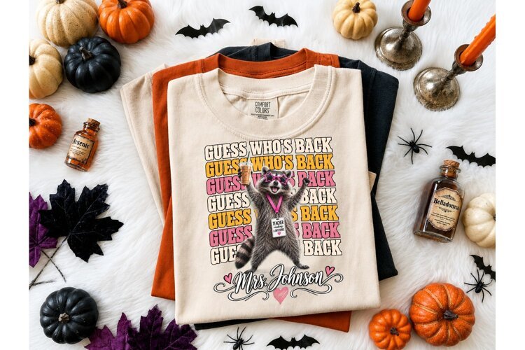 Funny Raccoon Teacher Back to School PNG example image 1