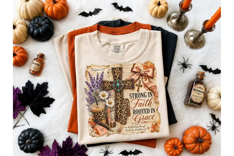 Strong in Faith Rooted in Grace PNG Tee