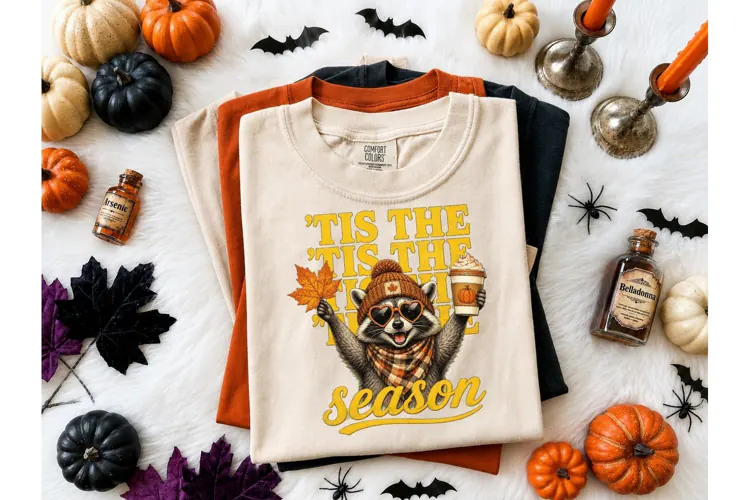 Tis The Season Raccoon Fall PNG Tee