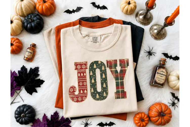 Christmas Joy Plaid PNG Shirt Design
