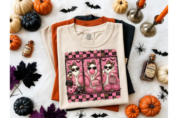 Glam Ghost Halloween PNG Shirt Design