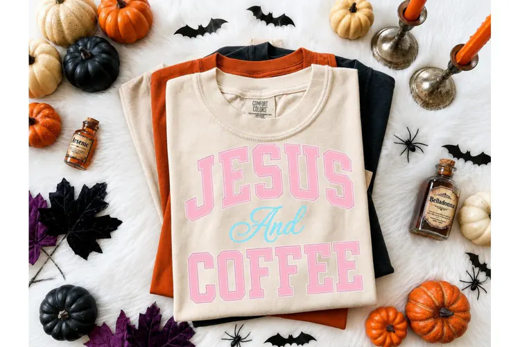 Jesus And Coffee PNG Shirt Design