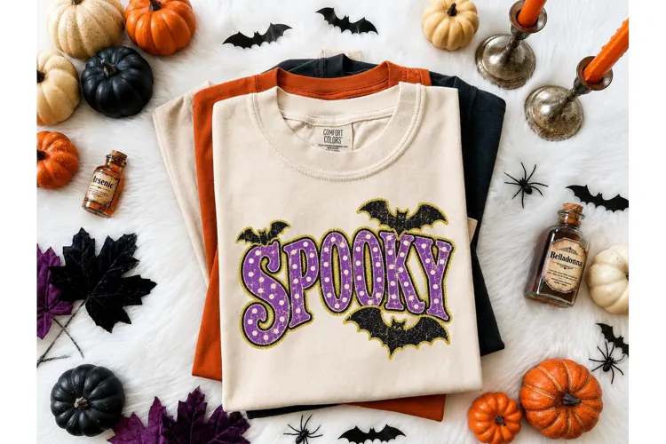 Spooky Bat Halloween PNG Shirt Design